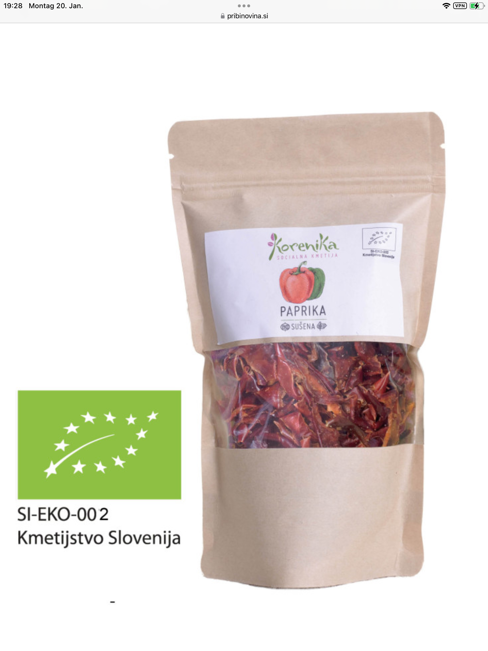 Getrocknete Bio Paprika Streifen