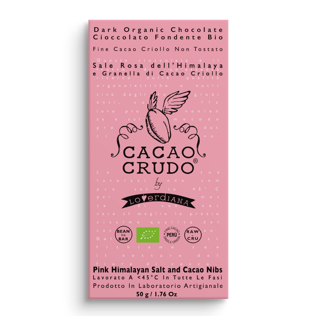 Cacao crudo Bio - Granella zersplitterte Haselnuss mit Rohschokolade und Himalaya Salz 50 g, 30 g